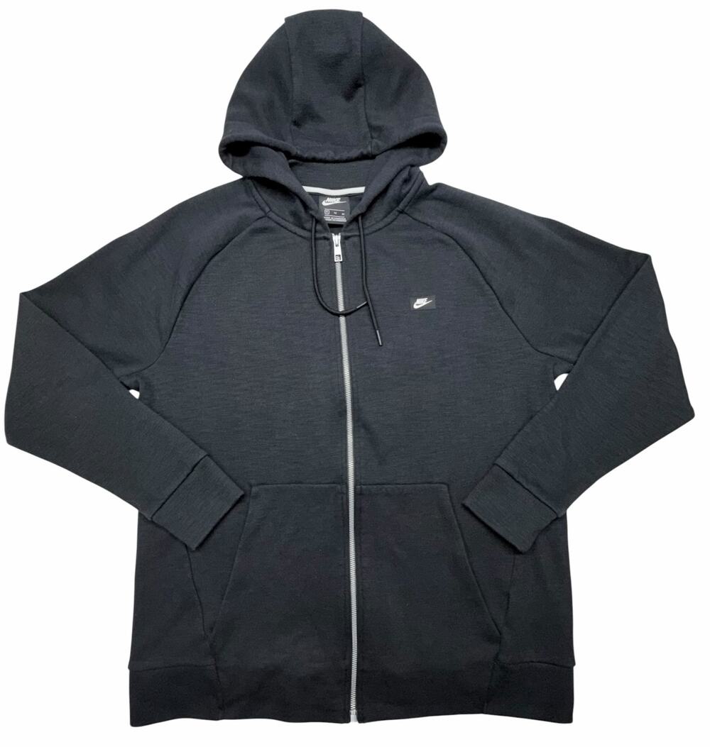 Nike Black Full Zip Hoodie Men’s XL Athletic Sweatshirt Swoosh Zip Up Jacket